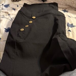 Maurices Black Pants with Gold Accents
